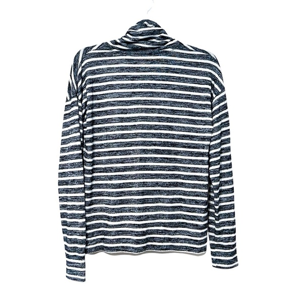BANANA REPUBLIC Turtleneck Striped Mariner Long Sleeve Blouse Navy White Sz S - Picture 3 of 4
